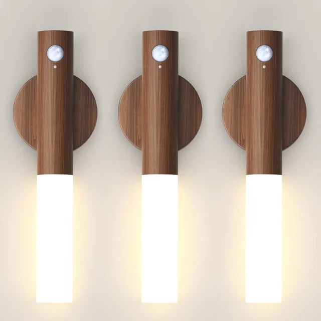 RECHARGEABLE LED INDUCTION Night Light Motion Sensor Closet Wall Lamp ...