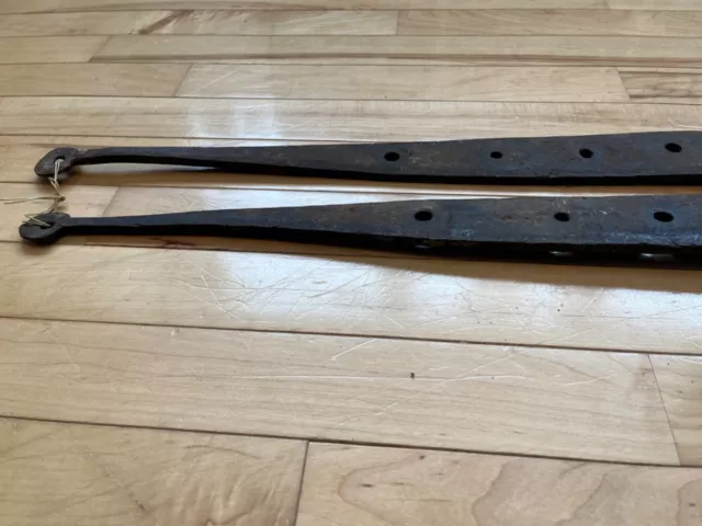 Antique Strap Hinges Hand Forged Thick Iron