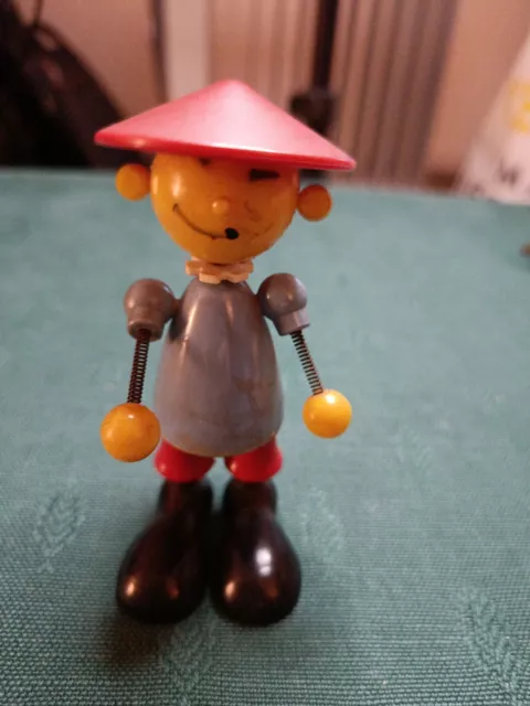 Vintage Wobbly/ Springy Asian Figurine  plastic/ bakelite??