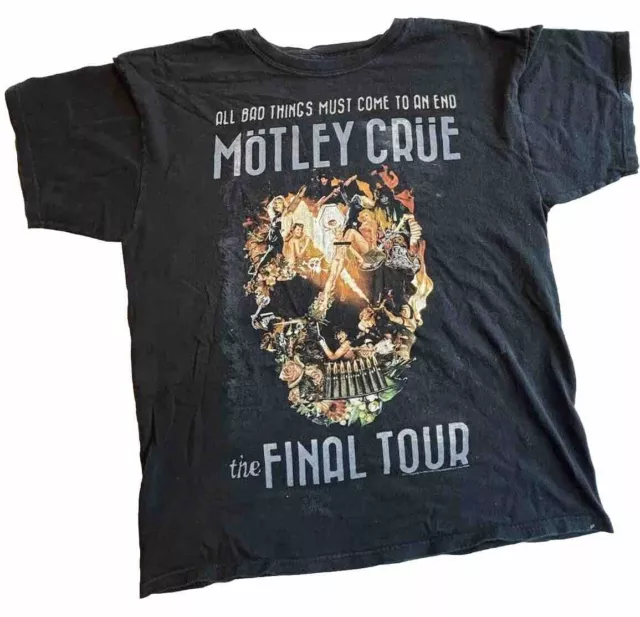 Motley Crue T-Shirt - The Final Tour- All Bad Things Must Come To An End - Large