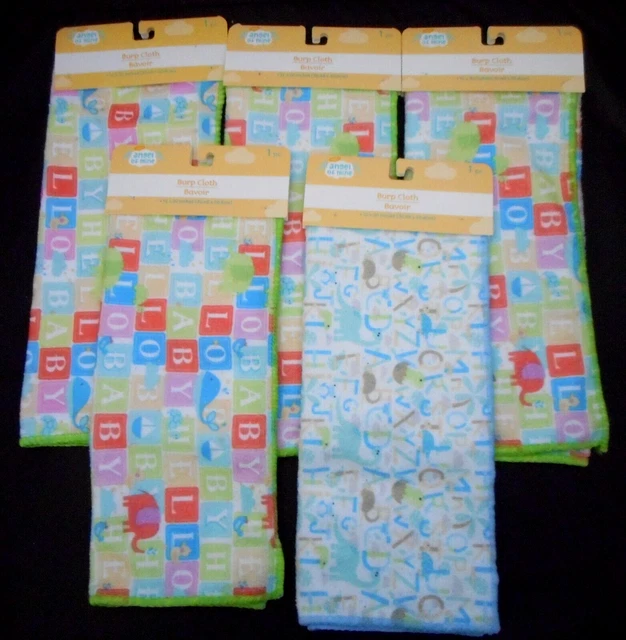 Set of 5 NEW Angel of Mine Baby Burp Cloths