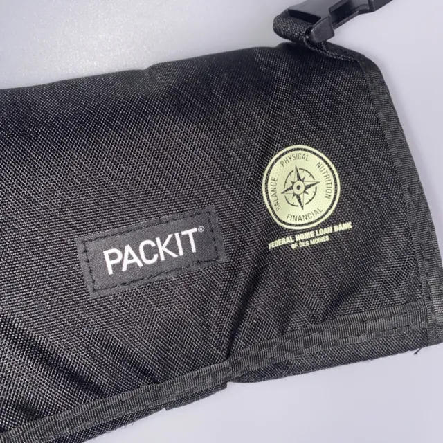 PackIt Freezable Lunch Bag Black w/ Bank Logo Tote