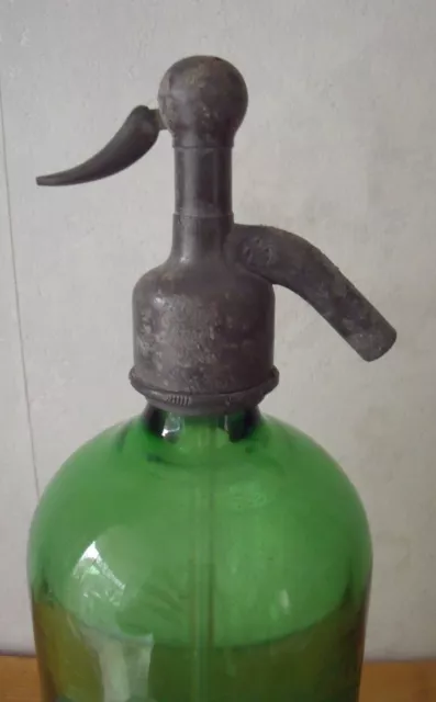 Vintage Ancien siphon d'eau de seltz , vert , MONACO Moro et Molinari 3