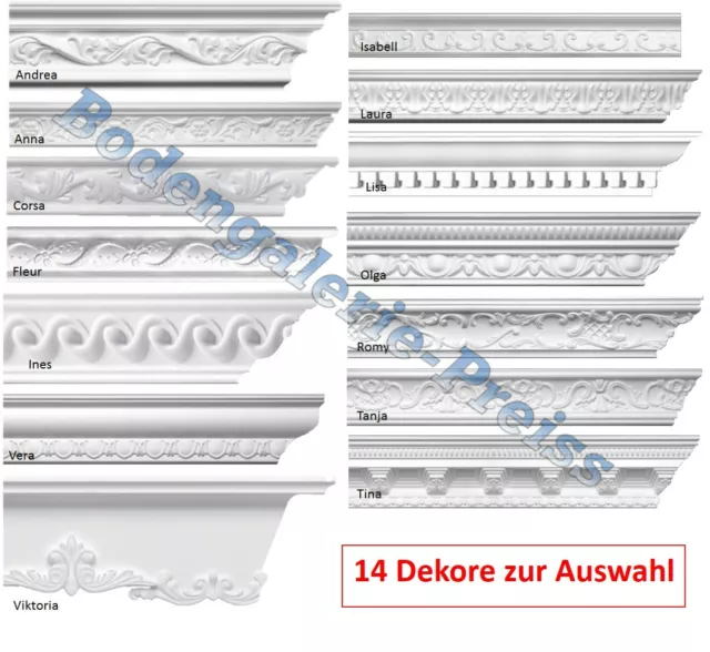 ZIERLEISTEN STYROPORLEISTEN ECKPROFILE Stuckleisten Wandleisten  Deckenleisten EUR 4,58 - PicClick DE