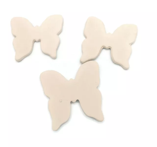 3/5Pc 75/40mm Unpainted Ceramic Bisque Butterfly Ready to Paint Blank Ornament