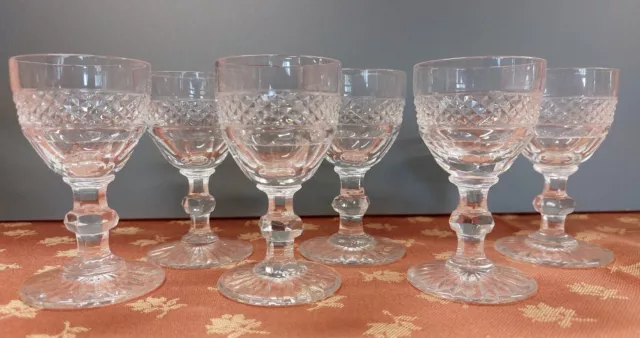 Ancien Service de 6 verres à liqueur en cristal de st Louis modèle Trianon
