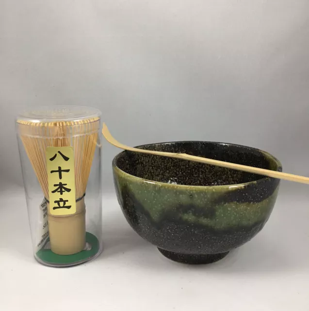 Japanese Tea Ceremony Matcha Bowl Scoop Whisk Gift Set AMANOGAWA, Made in Japan