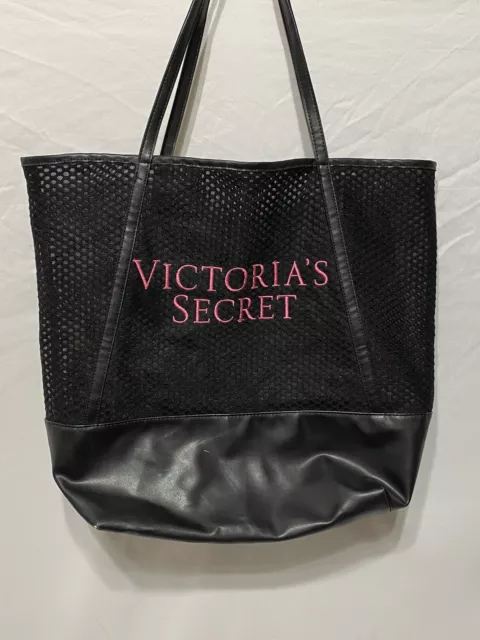 Victoria's Secret, Bags, Euc Victoria Secret Xl Powder Pink Blk Tote