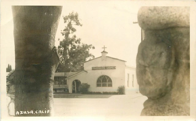 Azusa Sam Gabriel California 1920s 4 Square gospel Church RPPC real photo 4062