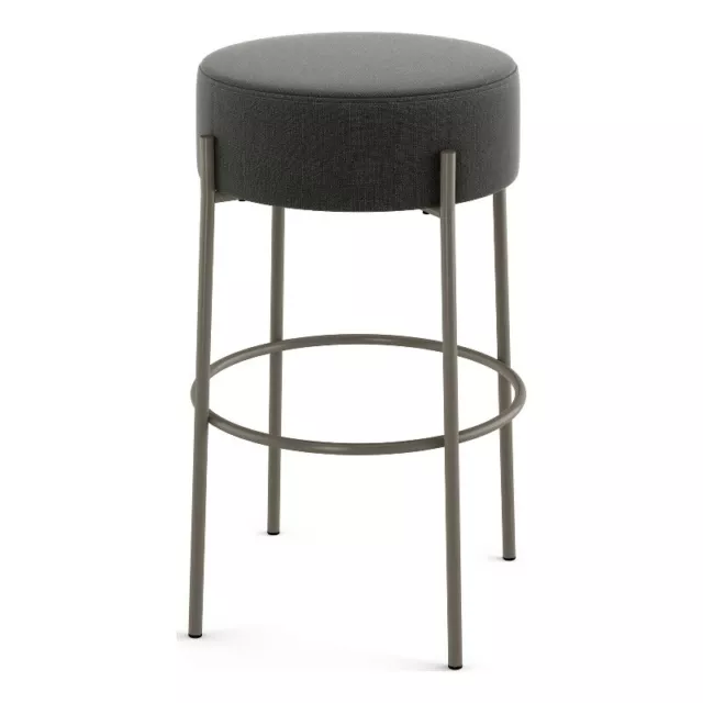 Amisco Clovis 26 In. Counter Stool - Charcoal Grey Polyester / Grey Metal