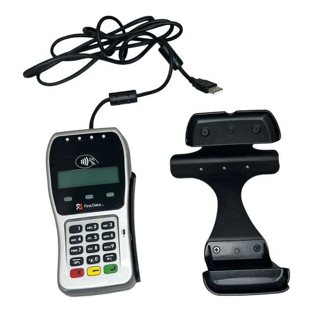 First Data FD-35 Pin Pad Credit Card Reader USB & OEM Counter Stand