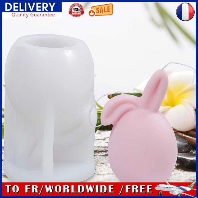 Bunny Silicone Candle Mold Egg Rabbit Head Aromatherapy DIY Plaster Mould (B)