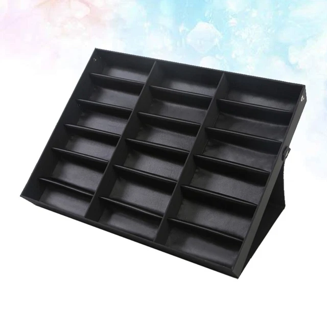 Custodia occhiali pieghevoli 18 griglia display organizer scatola occhiali da sole