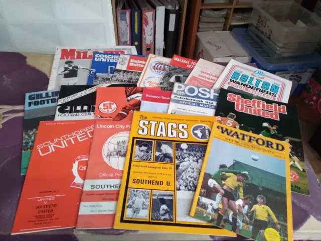Southend United Away Football Programmes Various 1970's x 17 All Listed Lot 1
