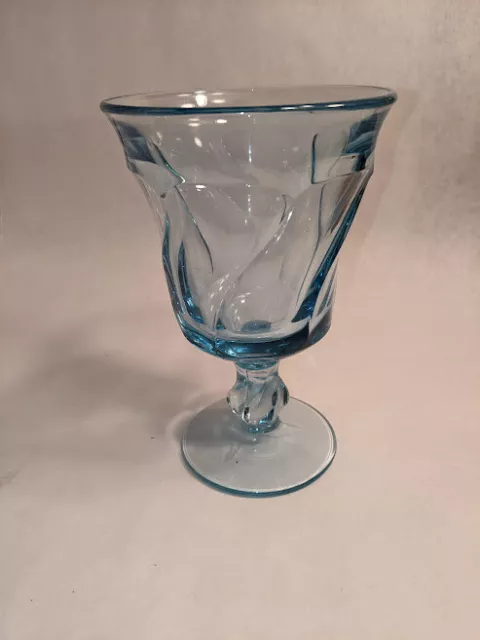 Fostoria Jamestown Blue Swirl Goblet Glass 5 7/8"