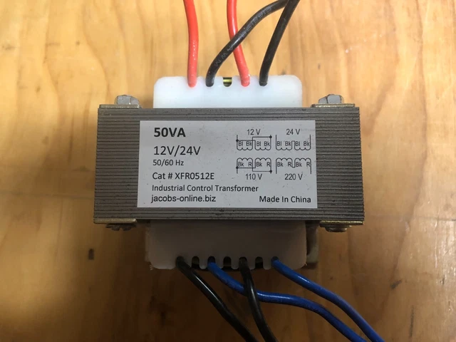 Transformer, 12 volt, 24 volt 50VA, for foam cutting, electronics, XFR0512E