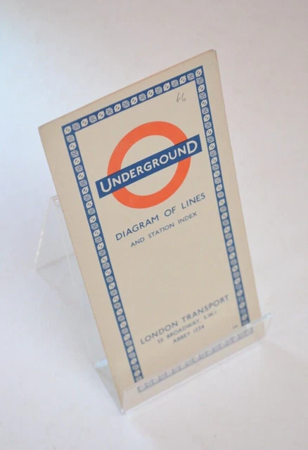 LONDON TRANSPORT UNDERGROUND Map Diagram of the Lines Beck 1958 £30.00 ...