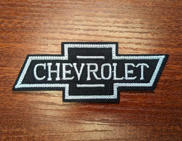 Chevy Black Patch Chevrolet Cars Trucks Auto Travel Embroidered Iron On 1.5x4"