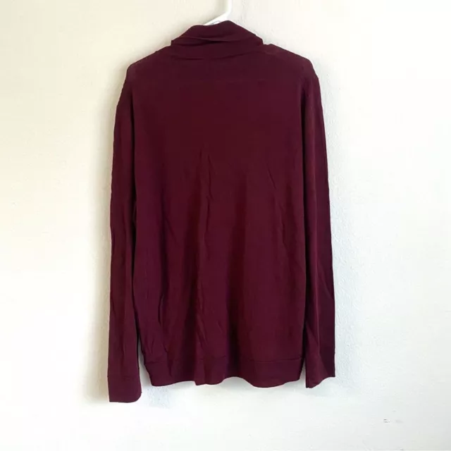 Canali 100% Wool Turtleneck Roll Neck Sweater Burgundy 2