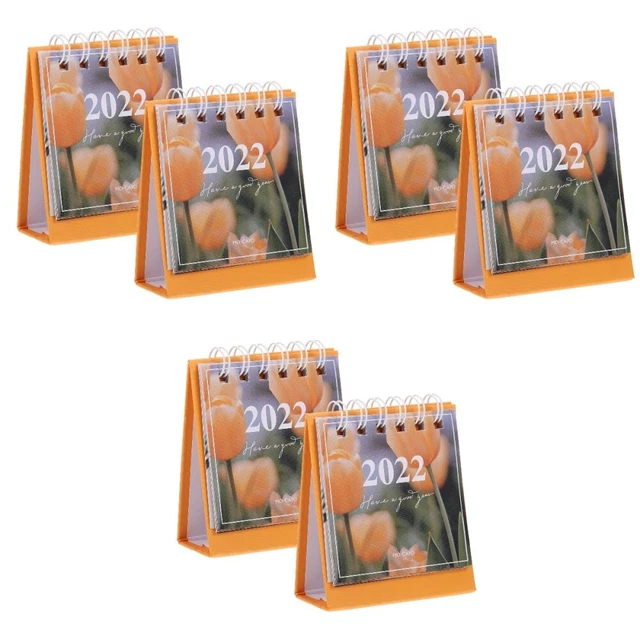 6 Pcs Mini-Tischkalender 2022 Office-Desktop-Kalender Perlmutt Schreibtische