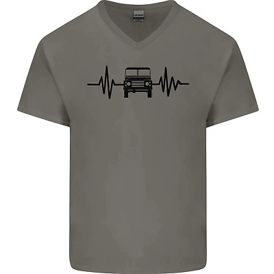 4X4 Heart Beat Pulse OFF ROAD viabilità scollo a V da Uomo T-shirt di cotone