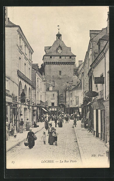 CPA LOCHES, LA Rue Picois, vue partielle EUR 3,00 PicClick FR