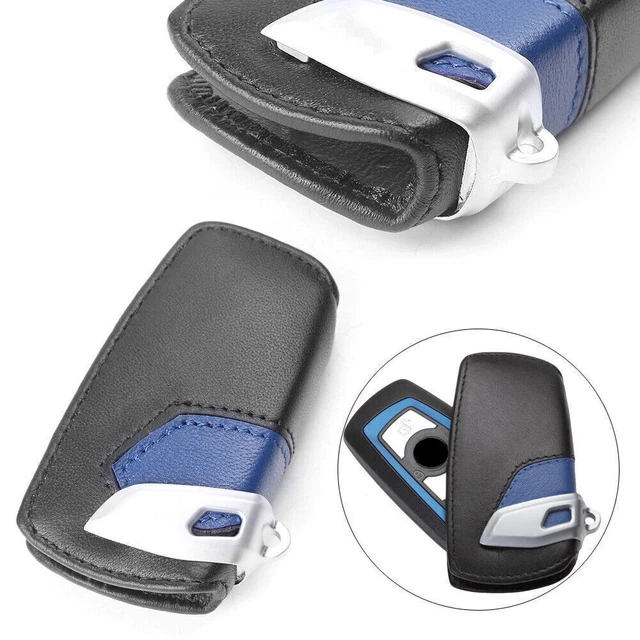 For BMW 3 5 7 Series X3 Leather Blue Sport Line Key Case Bag Cover Shell