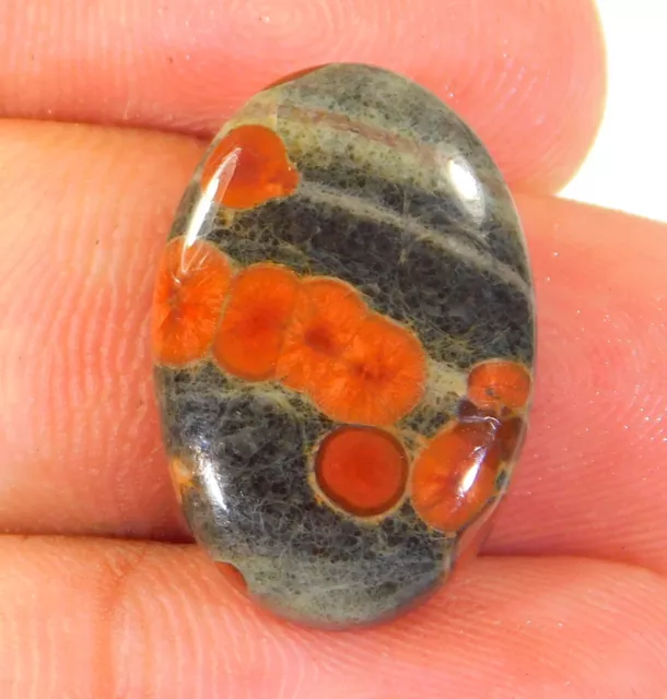 17 CT 100% Naturel Mexico Orbiculaire Cacahuète Obsidienne Ovale Cabochon Pierre