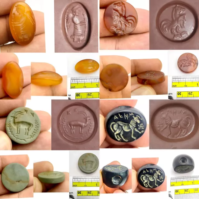 Agate 4 Pcs Ancient Mix Old Near Eastern Greek Roman Seal Stone  Intaglios