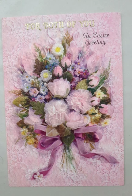 6 x Vintage 1950s/ 1960s (Used) EASTER Greetings Cards. FLOWERS Graphics/ Crafts 7