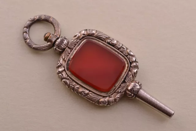 Victorian Gold Cased Watch Key With Carnelian 2