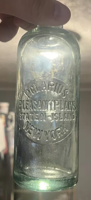 P. Clarius Pleasant Plains Staten-Island New York Hutchinson Bottle