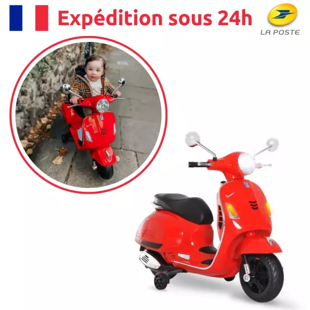 Scooter Électrique Vespa pour Enfants avec Siège Ergonomique