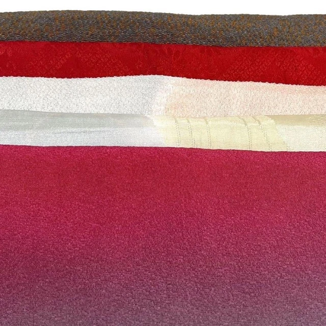 Obiage Set of 5 Silk Scarf Japanese Kimono Obi Furisode Houmongi  Red Purple