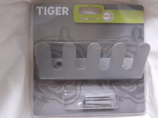 Tiger High Five Handtuchhaken Hakenleiste mit 5 Haken gebürstet matt Edelstahl