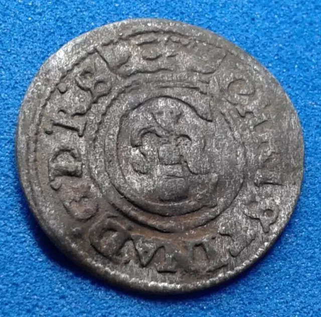 1 Solidus - Christina  1645 Swedish Livonia. Billon Coin.