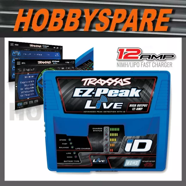 NEW TRAXXAS iD EZ PEAK LIVE AC 12A RC NIMH LIPO BATTERY CHARGER 7.4v 11.1v 14.8v