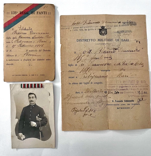PUTIGNANO (Bari) - LOTTO DOCUMENTI MILITARI