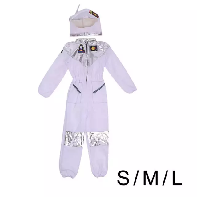 Costume da astronauta da uomo con tuta spaziale bianca, uniforme della