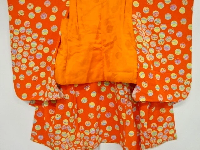 44744# Japanese Kimono / Antique Kimono & Hifu Coat Set For Girls / Mari Bal