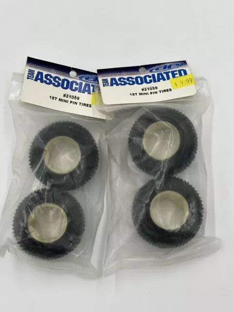 Team Associated Mini Pin Tires Rc18t 4wd Truck 1/18th Scale Rc 21059 X 1 Set New