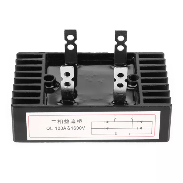 1pc 100A Amp 1600V Voltage 2-Phase Diode Bridge Rectifier High Power Black 2BB