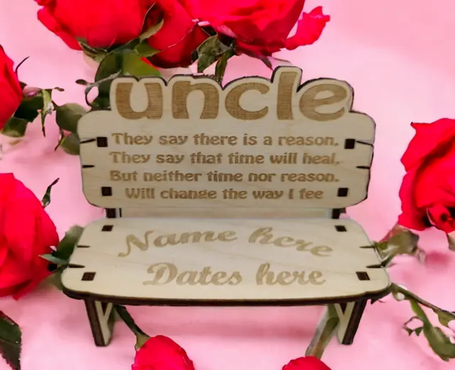 in loving memory uncle gift bench memorial keepsake funeral remembrance