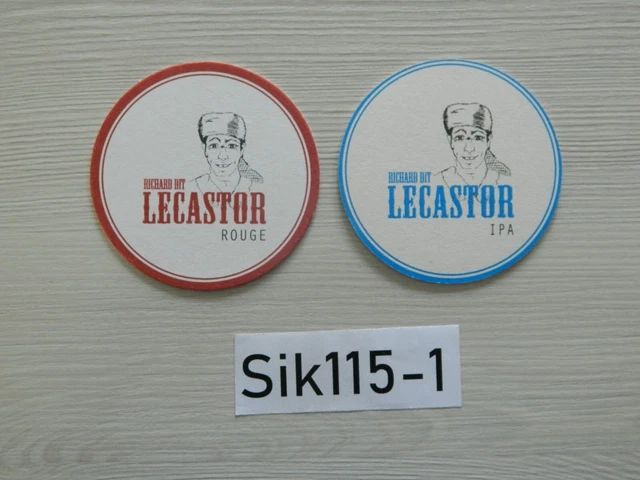 NEUF LOT de 2  Sous bock richard dit lecastor rouge et IPA  beer rare coaster