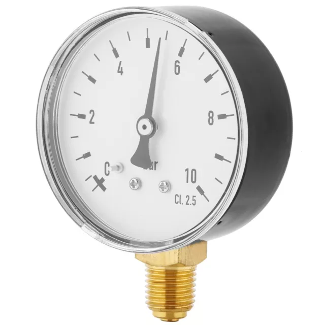 Air Oil Water Pressure Gauge 1/4 Inch NPT 0-10 Bar Side Mount Manometer CAR