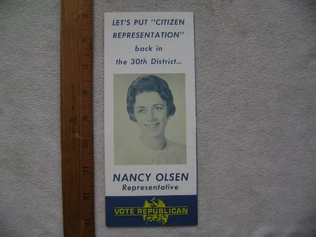 1968 Campaign Brochure - Nancy Olsen, Dover, DE, 30th District Representative