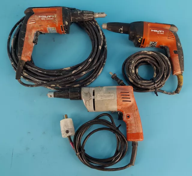 Lot Of 3 Hilti Milwaukee Sd-4500 Sd-2500 6750-1 Corded Drywall |010-6128844