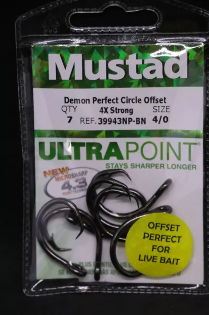 LOT DE 25 Mustad 39940BLN-50 Ultra Point taille 5/0 1X crochet cercle  démoniaque puissant EUR 10,21 - PicClick FR
