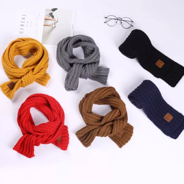 Soft Neck Warmer Thick Knitted Scarf Fashion Kids Scarf  Baby Boys Girls