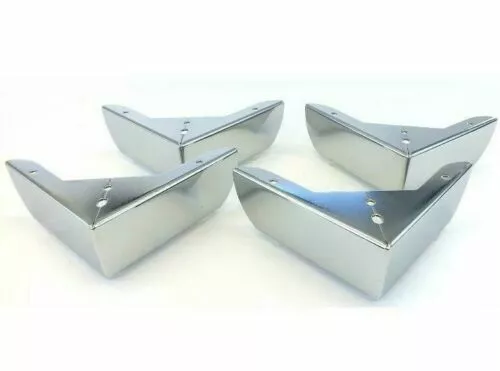 new 4x silver metal Feet Legs for uk furniture chair, sofa, bed, table,stool s4